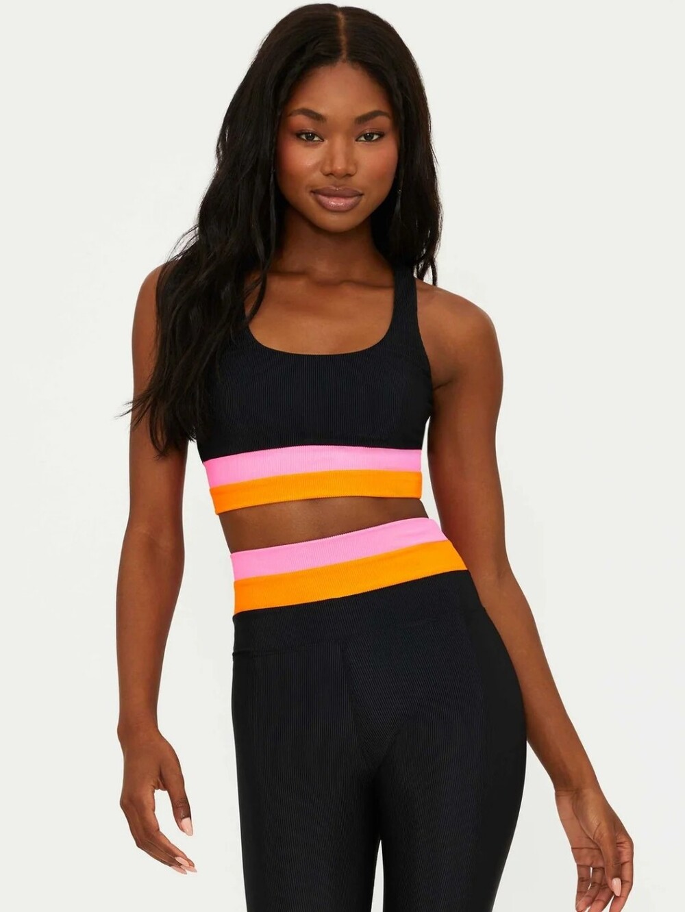 Beach Riot Mckenzie Soleil Colorblock Top size XL Black Pink & Organge NWT!